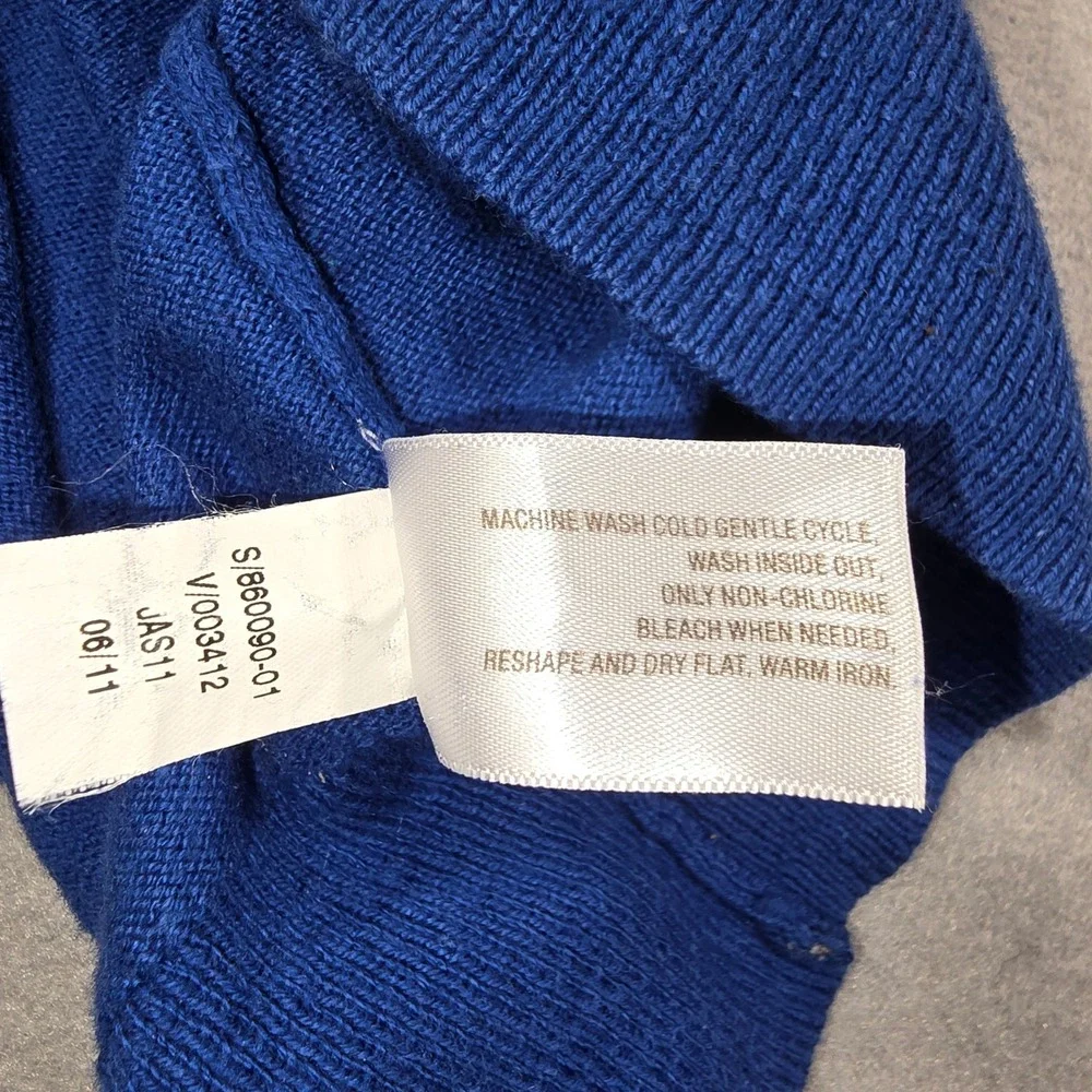 Old Navy Mens XL Blue Sweater V-Neck Solid Long‎ Sleeve Cotton Blend